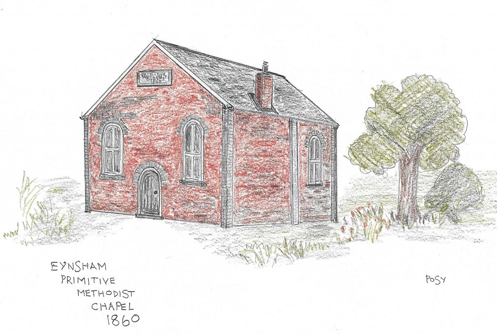 Drawing of Eynsham's Primitive Methodist Chapel by Posy Parrinder